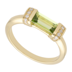 Anillo peridoto y diamantes oro amarillo 14K