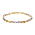 Pulsera multicolor semipreciosas y diamantes 14K