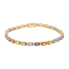 Pulsera multicolor semipreciosas y diamantes 14K