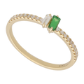 Anillo tsavorita y diamantes 14K