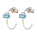 Arracadas topacio y diamante oro blanco 14K