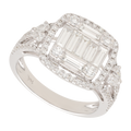 Anillo diamantes oro blanco 14K