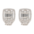 Aretes diamantes oro blanco 14K