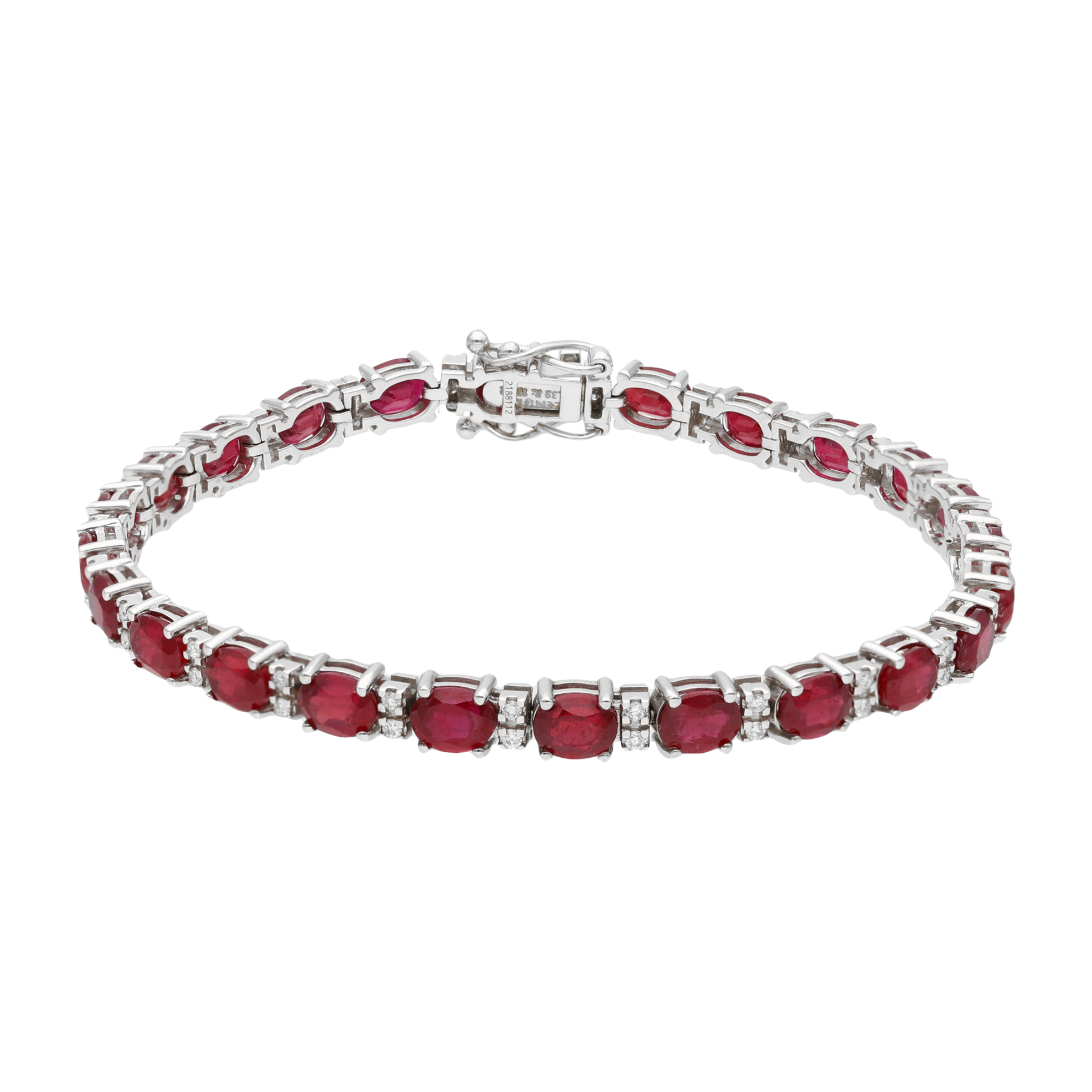 Pulsera tipo tennis oval 14K