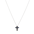Collar cruz zafiros y diamantes 14K