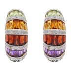 Medias arracadas semipreciosas 14K