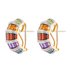 Medias arracadas semipreciosas 14K