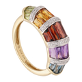 Anillo cabuchon semipreciosas 14K