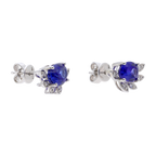 Broquel tanzanita hojas brillantes 14K