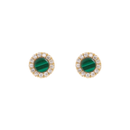 Broquel malaquita/turquesa/madre perla y brillantes 14K