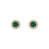 Broquel malaquita/turquesa/madre perla y brillantes 14K