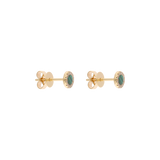 Broquel malaquita/turquesa/madre perla y brillantes 14K