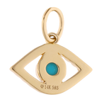 Dije ojo turco turquesa y diamantes 14K