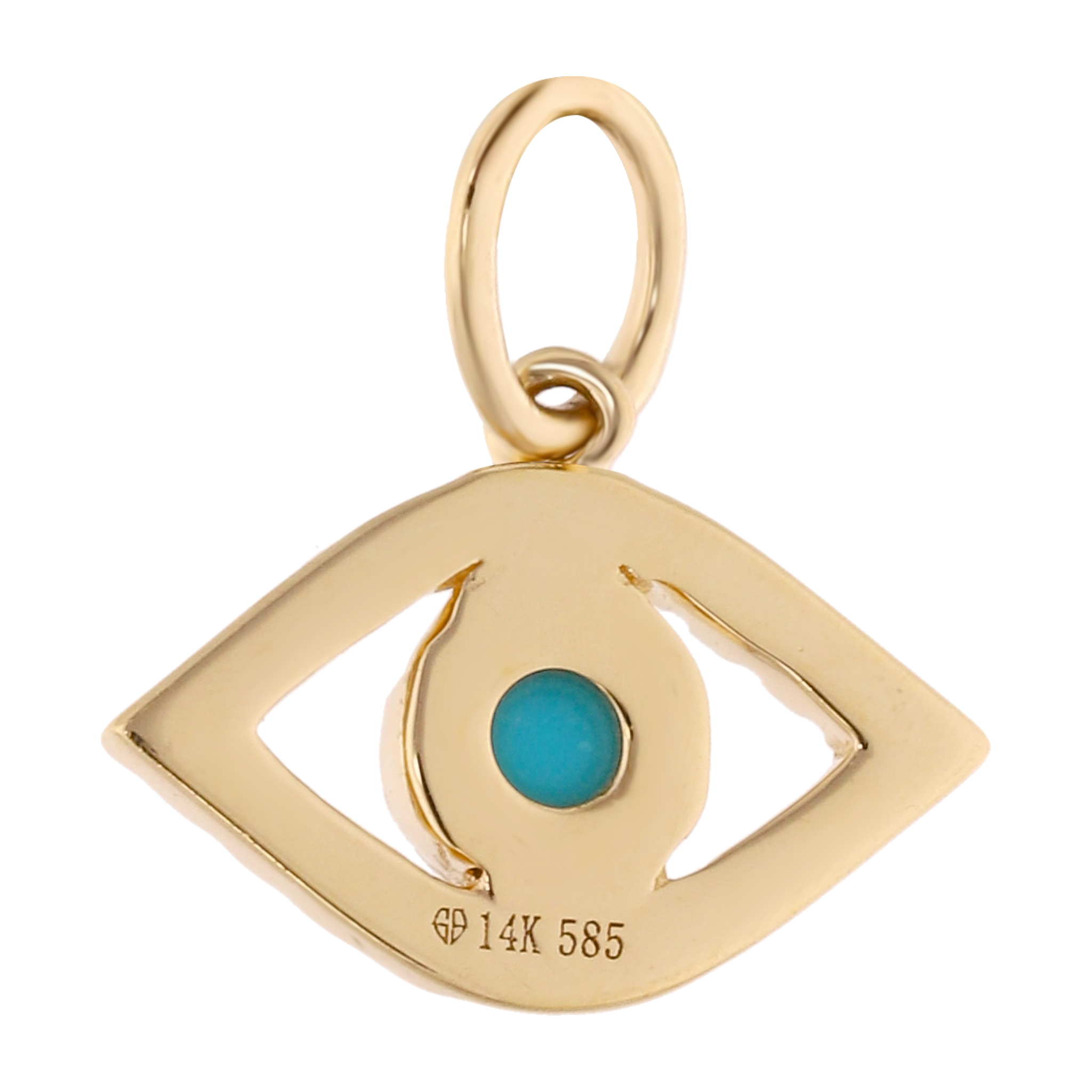 Dije ojo turco turquesa y diamantes 14K