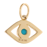 Dije ojo turco turquesa y diamantes 14K
