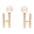 Medias huggies 2 líneas brillantes y perla 14K