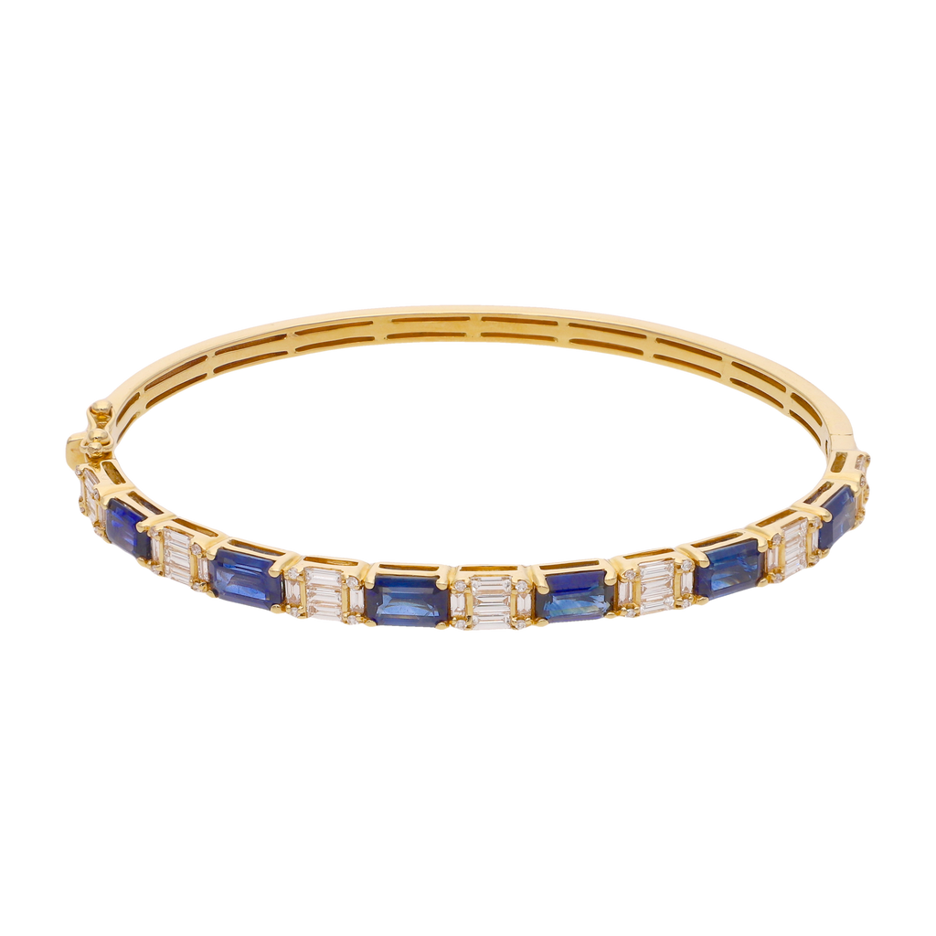 Aro zafiros y diamantes 14K