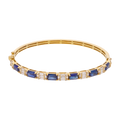 Aro zafiros y diamantes 14K
