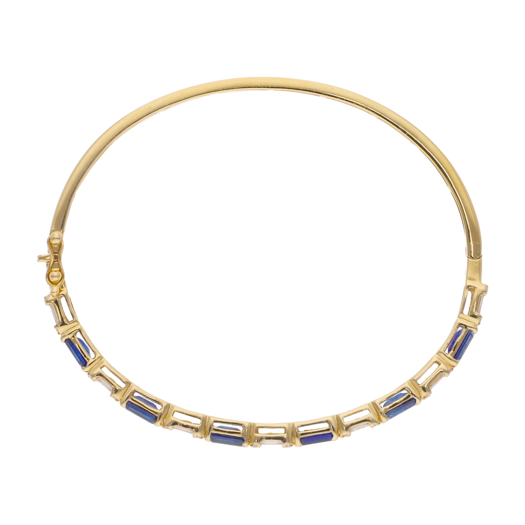 Aro zafiros y diamantes 14K