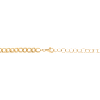 Cadena barbada lisa y brillantes 14K