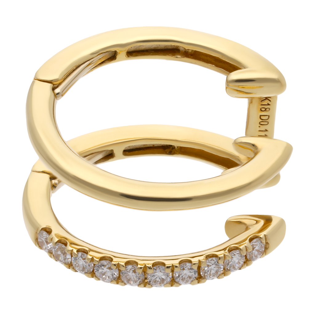 Ear cuff 2 líneas brillantes 14K