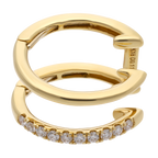 Ear cuff 2 líneas brillantes 14K