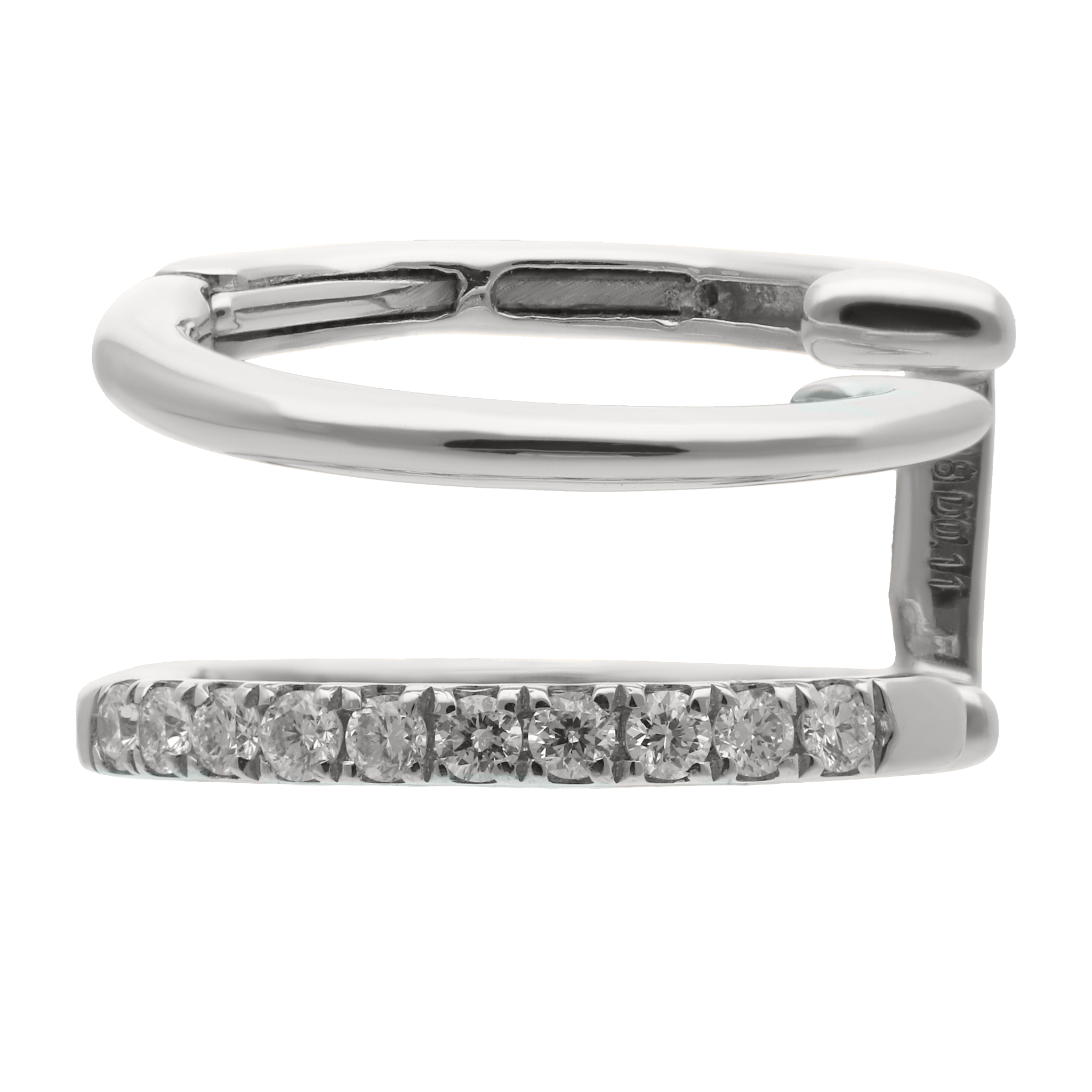 Ear cuff 2 líneas brillantes 14K