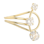 Earcuff 3 circonias 10K