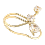 Earcuff 3 circonias 10K