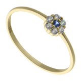 Anillo para niña flor circonias oro amarillo 10K