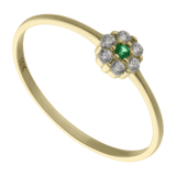 Anillo para niña flor circonias oro amarillo 10K