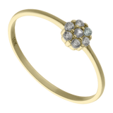 Anillo para niña flor circonias oro amarillo 10K