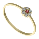 Anillo para niña flor circonias oro amarillo 10K