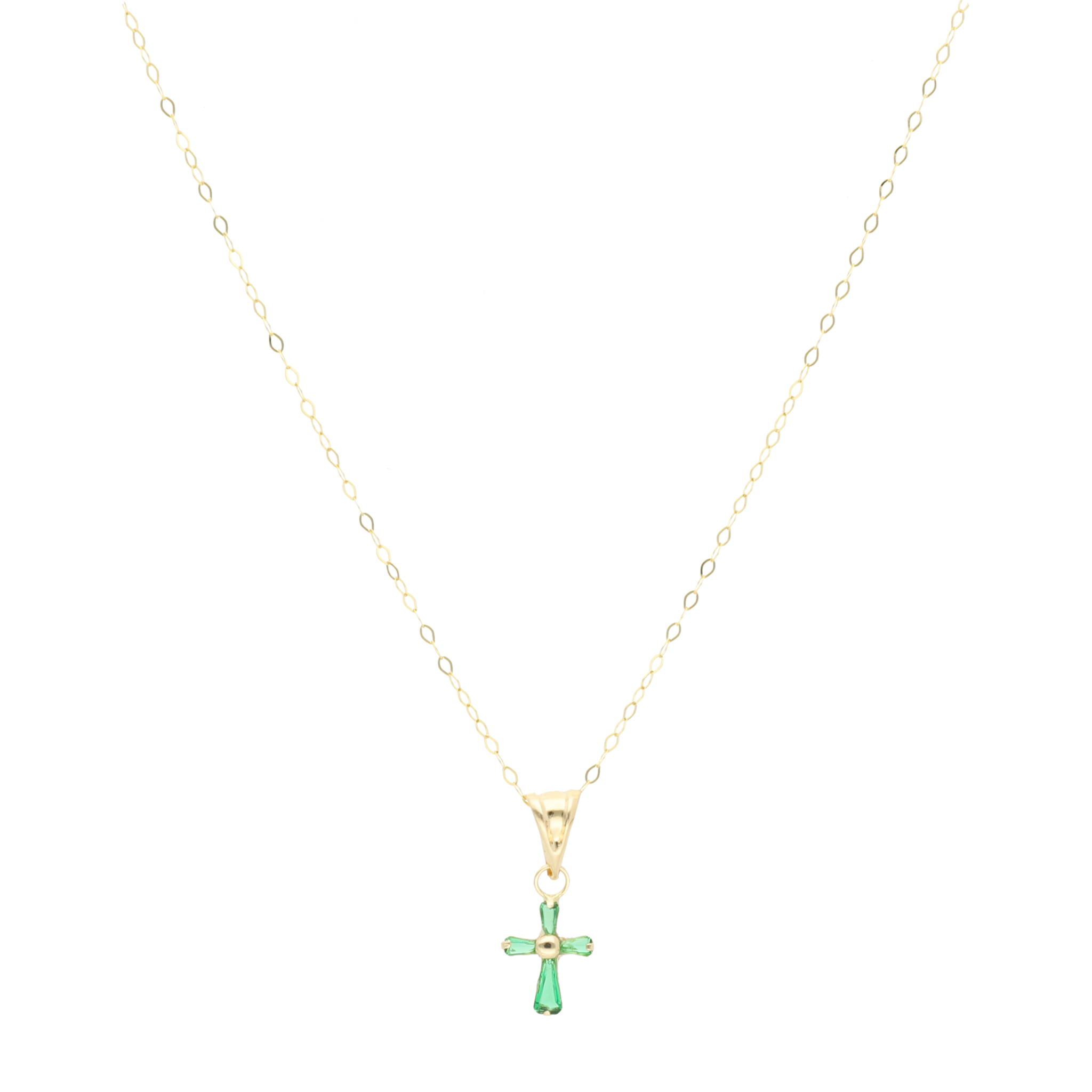 Collar cruz circonias color 10K