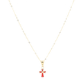 Collar cruz circonias color 10K