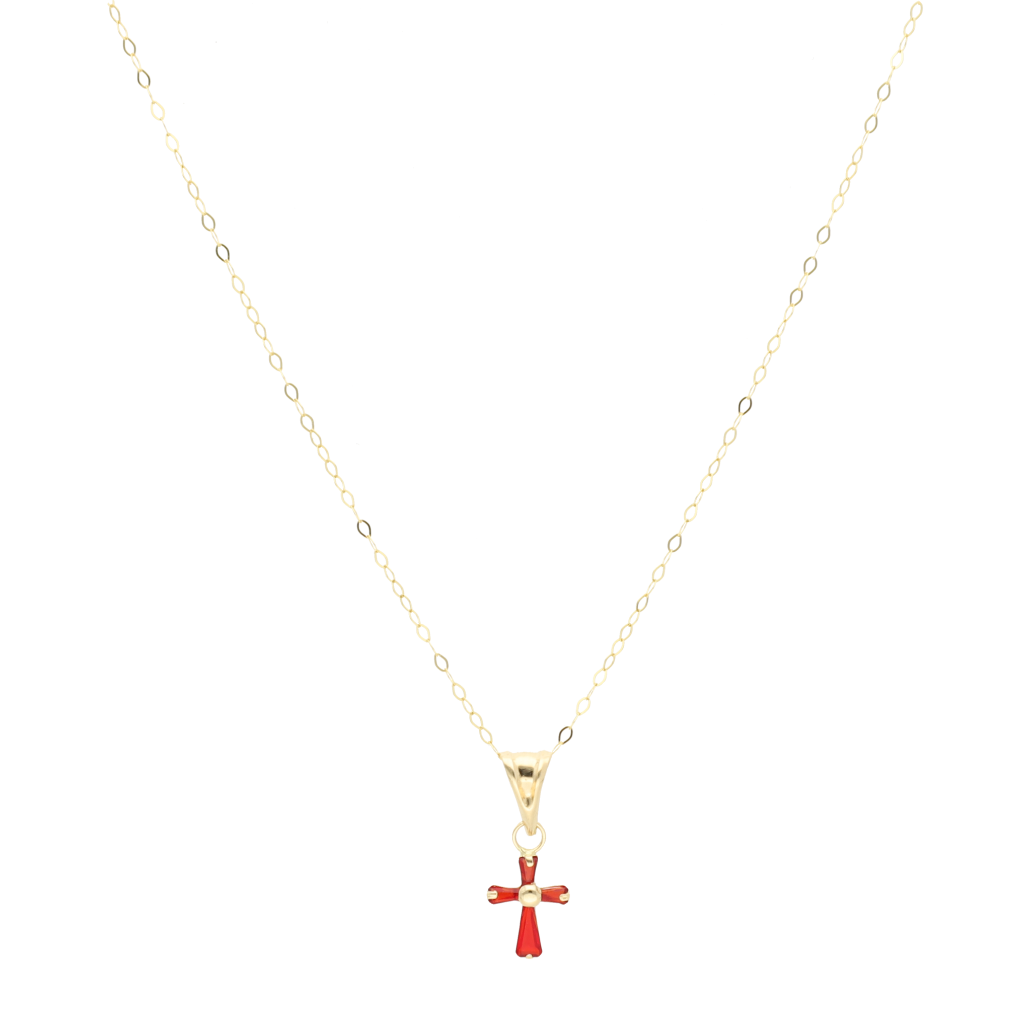Collar cruz circonias color 10K