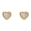Broquel circonia corazón 10K
