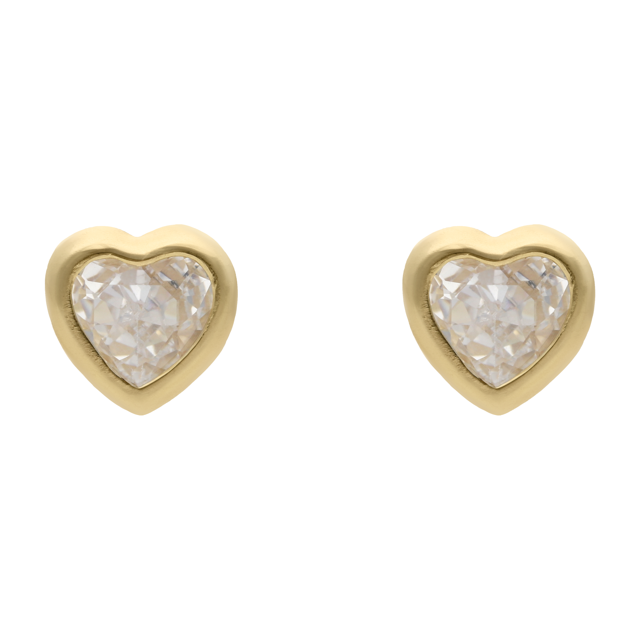 Broquel circonia corazón 10K