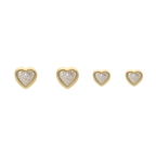Broquel circonia corazón 10K