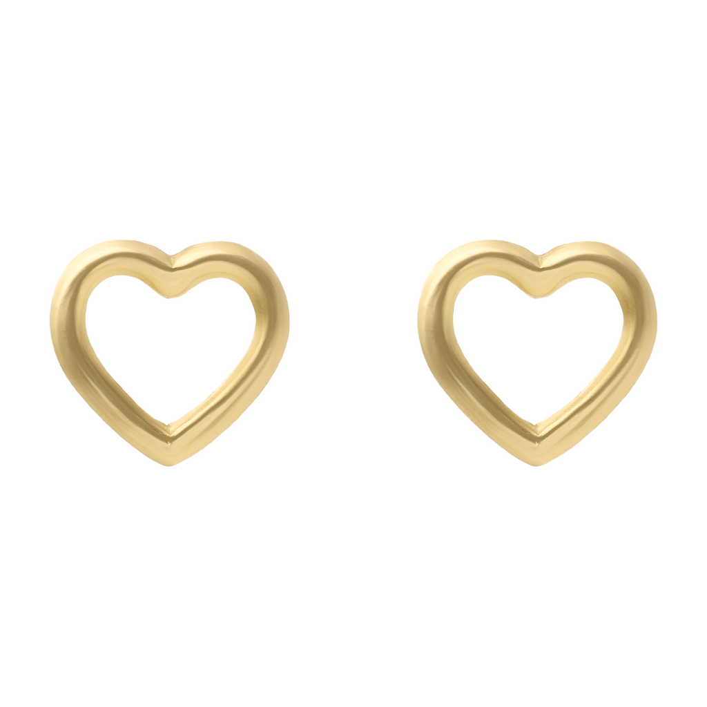 Broquel bisel corazón oro amarillo 10K