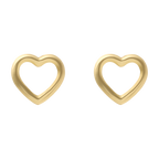 Broquel bisel corazón oro amarillo 10K