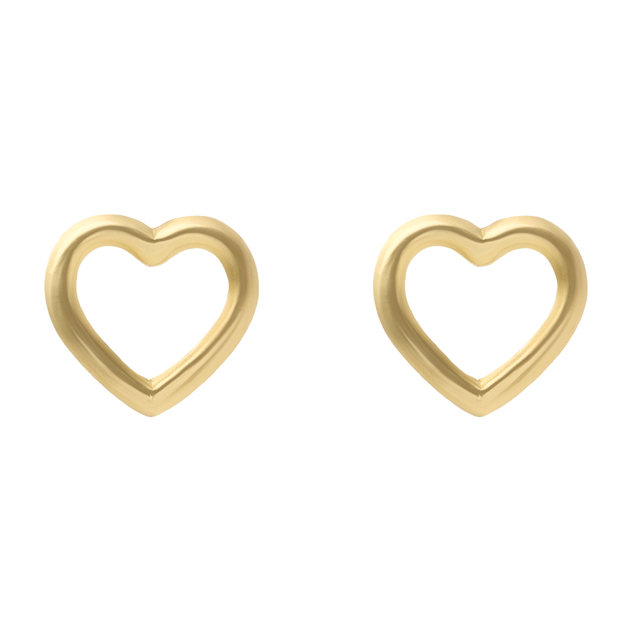 Broquel bisel corazón oro amarillo 10K