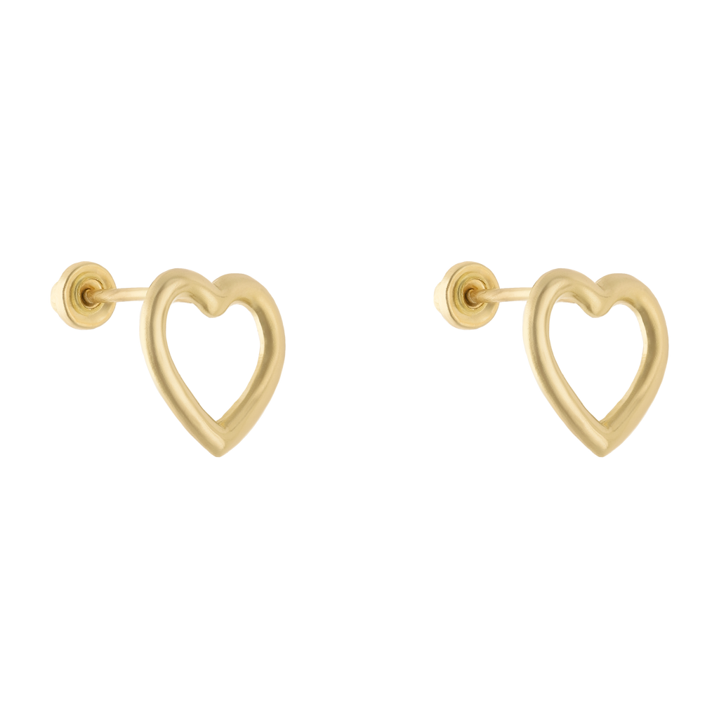 Broquel bisel corazón oro amarillo 10K