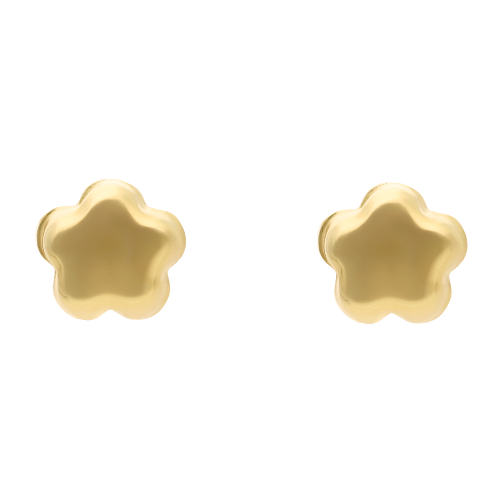 Broquel flor oro amarillo 10K
