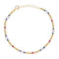 Pulsera perlas colores bolitas oro 14K
