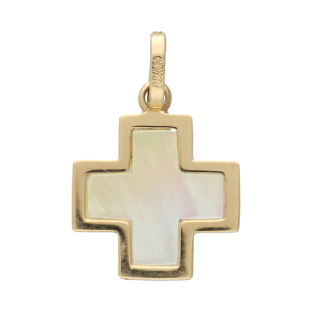 Cruz madre perla 14K