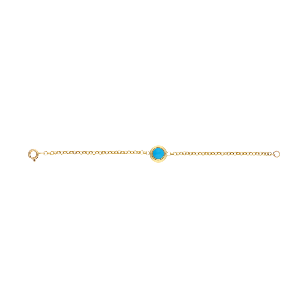 Pulsera pasta turquesa/coral 14K
