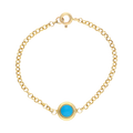 Pulsera pasta turquesa/coral 14K