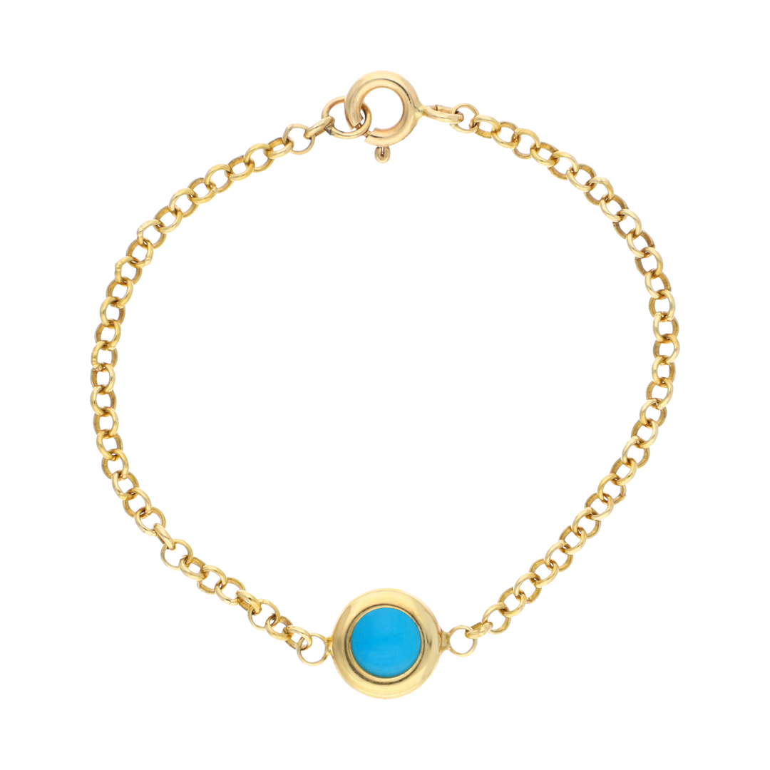 Pulsera pasta turquesa/coral 14K