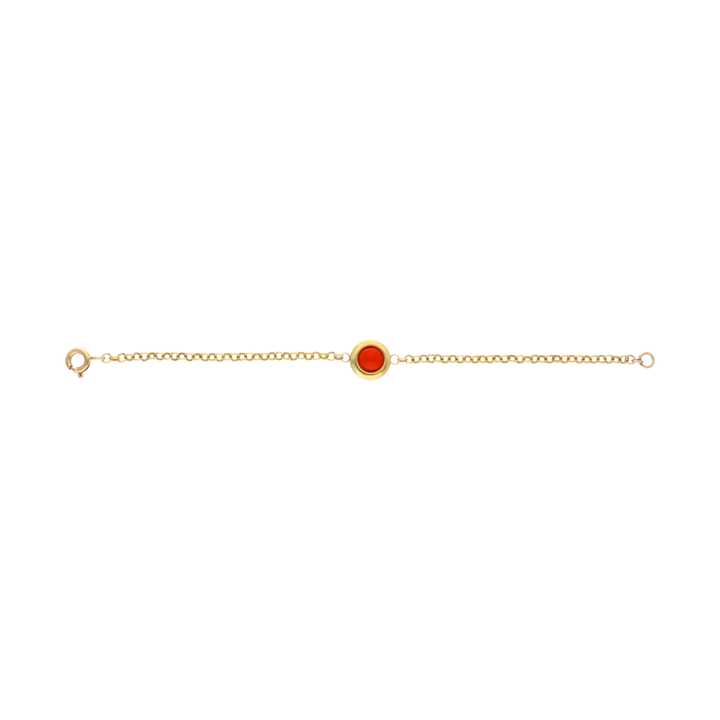 Pulsera pasta turquesa/coral 14K